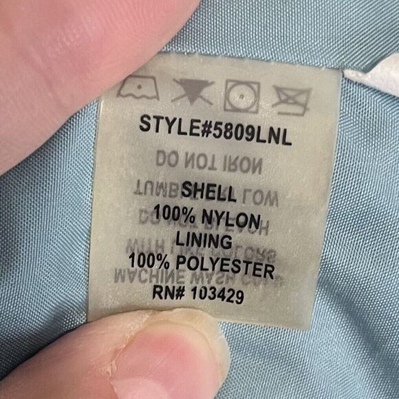 The Fillmore Anorak Blue Shimmery Jacket Windbreaker Raincoat Hooded Gold Detail - Picture 10 of 12